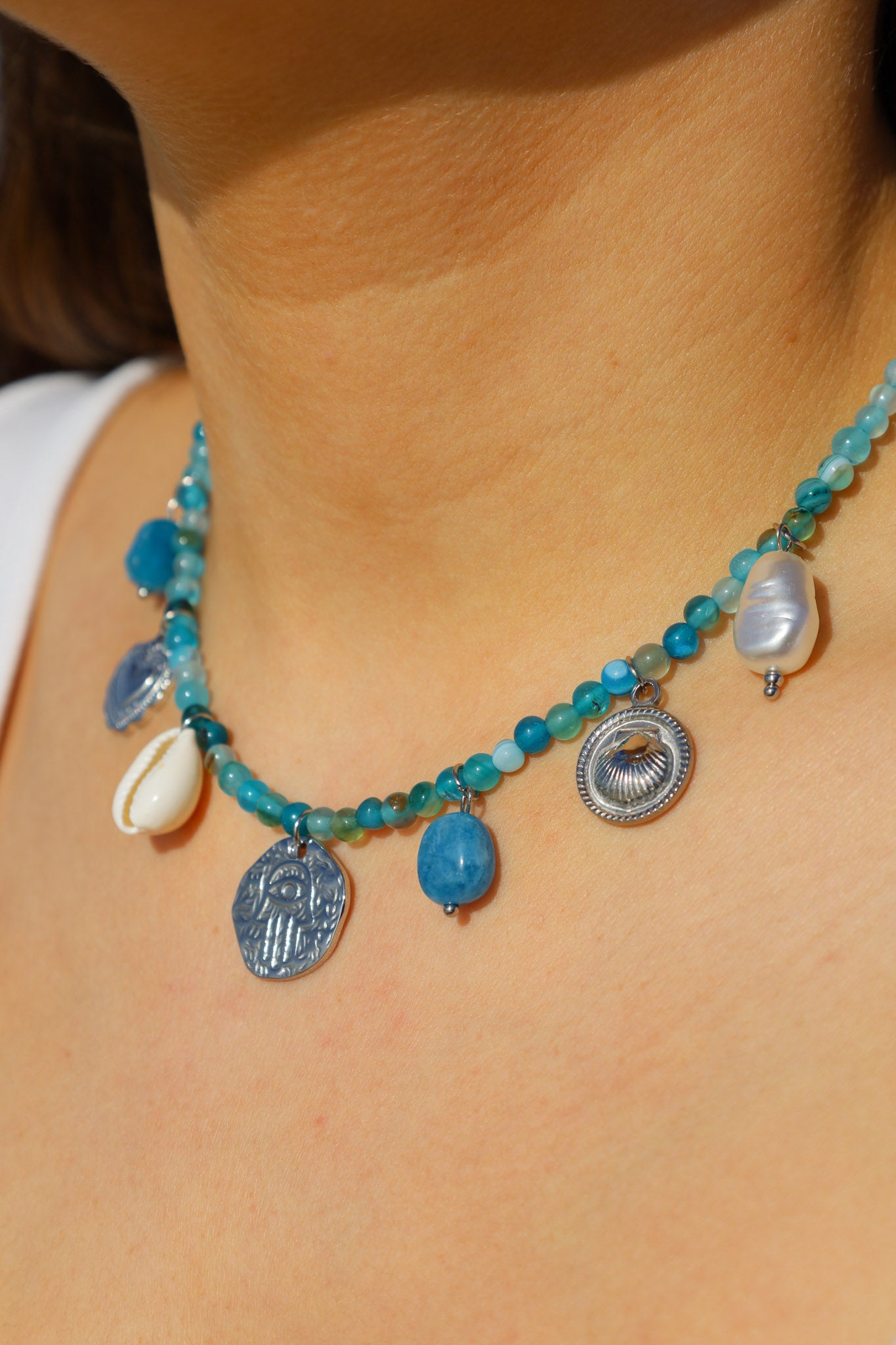 COLLIER GRIGRI AQUA