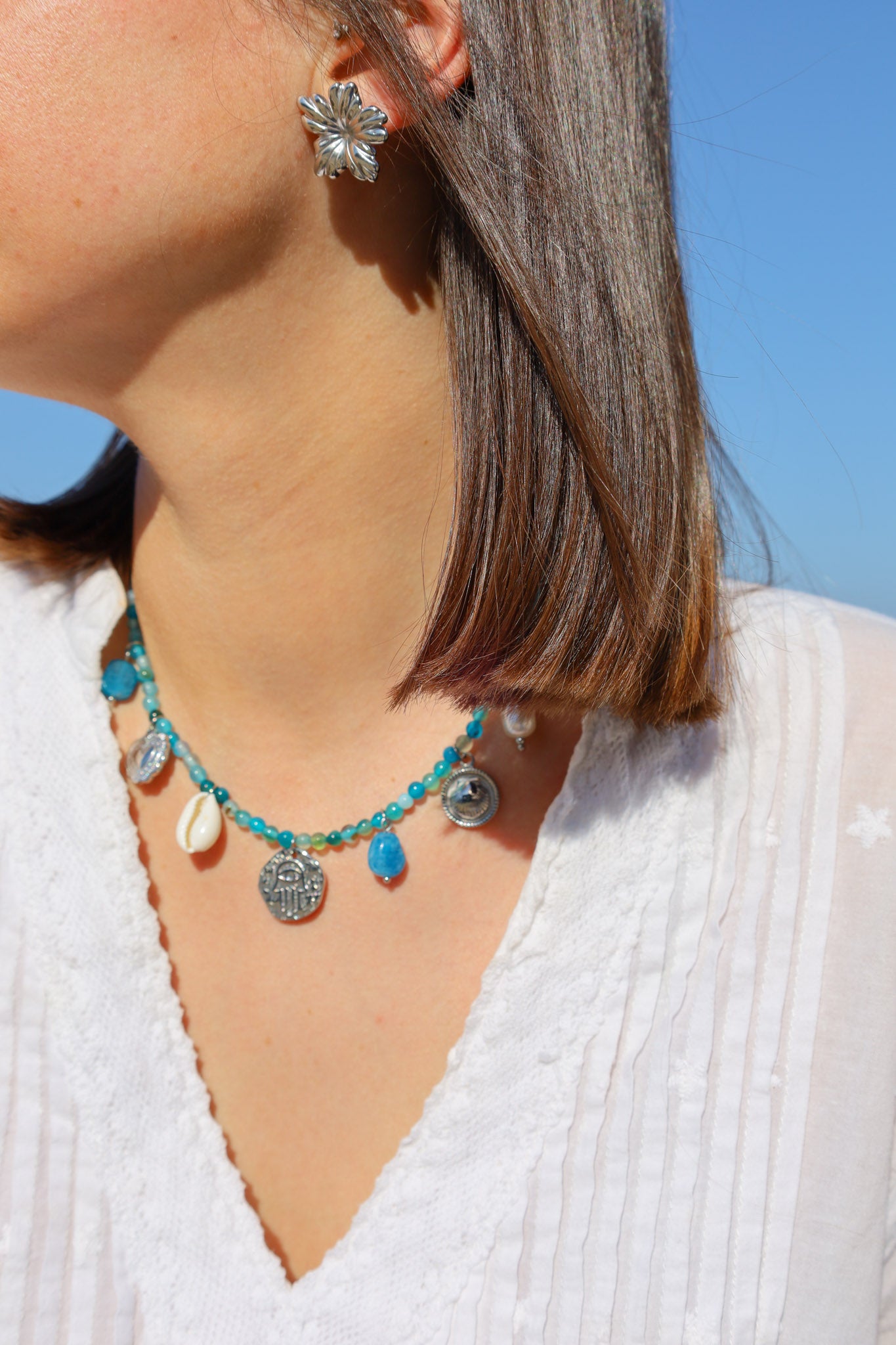 COLLIER GRIGRI AQUA